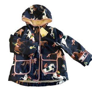 Mini Boden Girls Sherpa Lined Jacket Sz 2-3Y